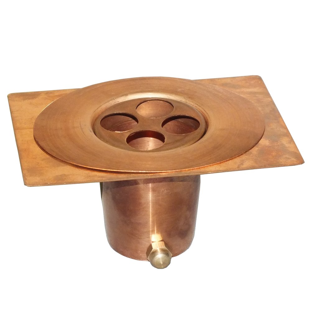Monarch Pure Copper 3-Piece Rain Chain Installation Kit for Gutters - Outdoor Garden Water Drainage Decor