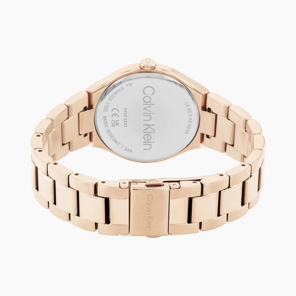 Calvin Klein Women's Rose Gold Dial Stainless Steel Watch 25200368 - Elegant Fashion Timepiece for Work, Party & Everyday Wear