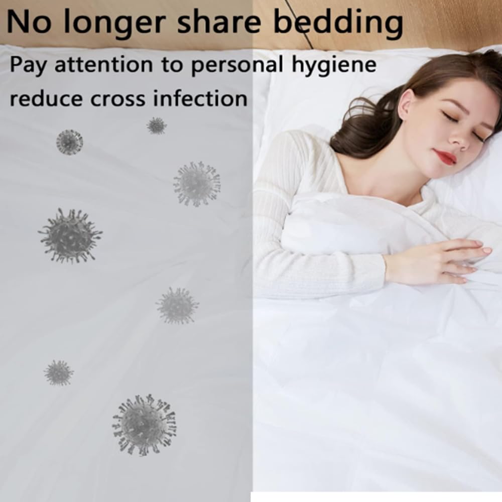 Disposable Bed Sheets Travel Bedding Set - King Size Portable Cotton Hotel Sheets with Quilt Cover & Pillowcase (4-Piece Pack) | Perfect for Travel, Camping, Business Trips & Emergency Essentials