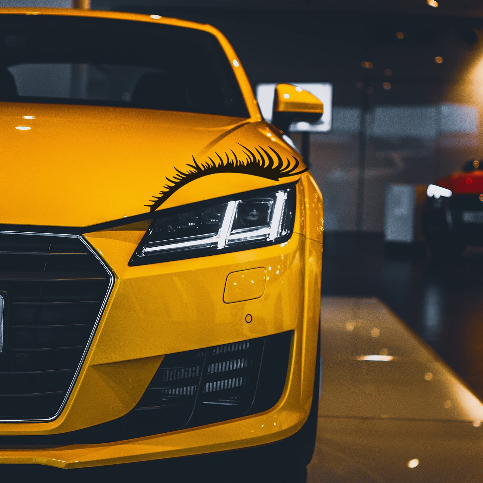 Sewroro 2 Pairs Black Car Eyelash Stickers - Funny Headlight Decals for Vehicle Customization | Perfect for Car Shows, Gifts & Personalizing Your Ride