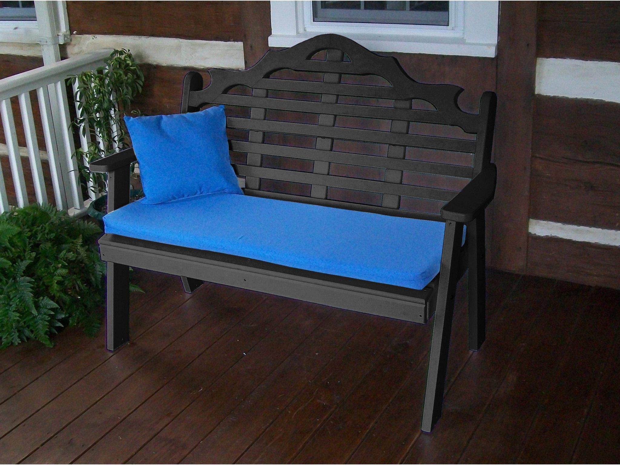 A&L Furniture Company Recycled Plastic 4-Foot Marlboro Garden Bench - Eco-Friendly Outdoor Seating for Patio, Yard & Park (4-Week Lead Time)