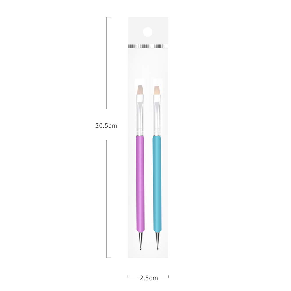 Dual-End UV Nail Brush & Dotting Pen Set for Nail Art - Professional Blue Nail Design Tools for Gel Polish & Acrylic Nails - Perfect for Salon, Home Manicure & DIY Nail Art