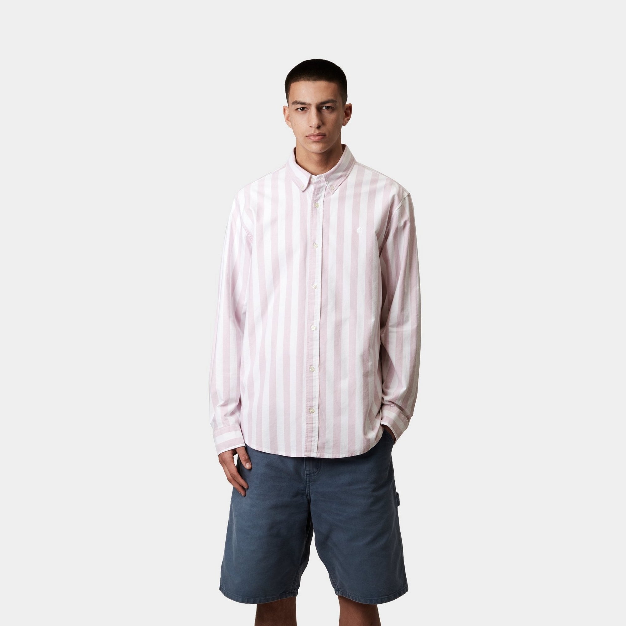 Dillon Stripe Shirt for Men - Hortensia & White Casual Button Down Shirt | Perfect for Office, Date Night & Summer Outfits