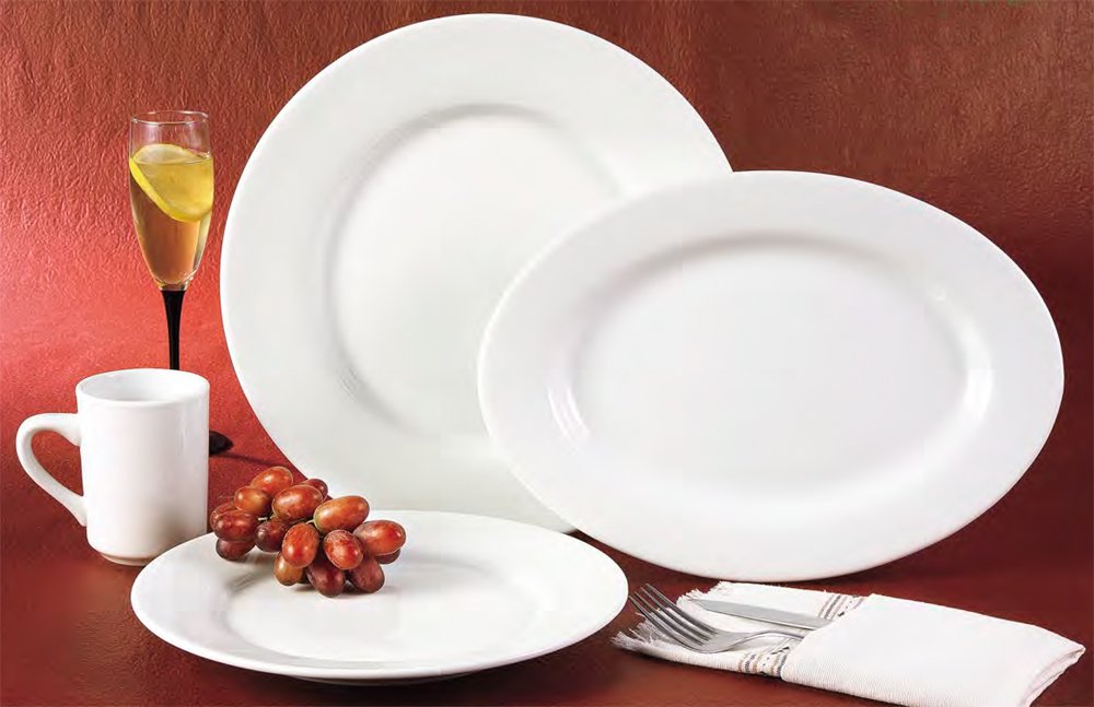 Premium 10-Inch Super White Porcelain Coupe Bowl - 22-Ounce (Box of 24) - Clinton Rolled Edge Design - Ideal for Restaurants, Catering & Home Dining