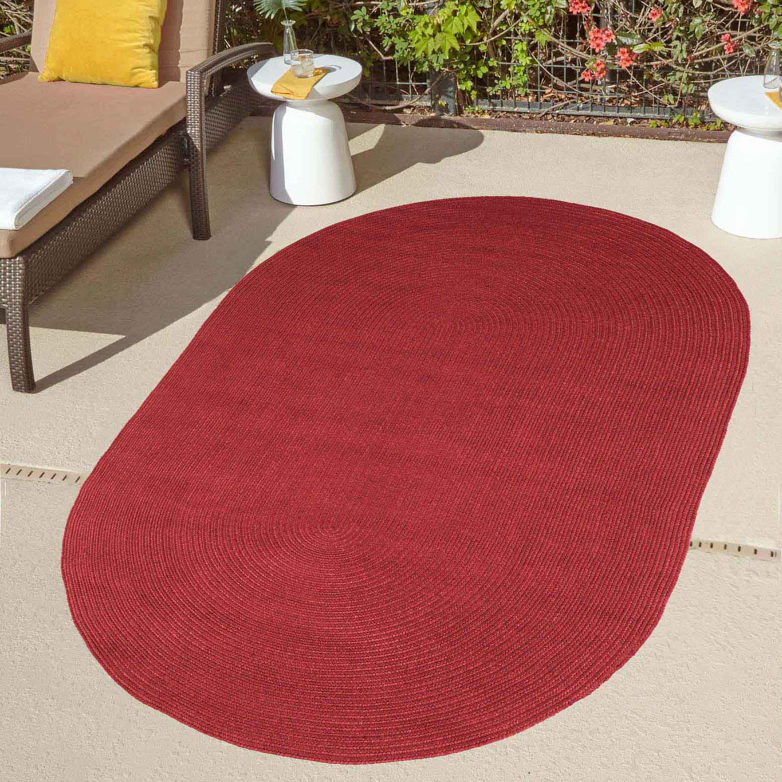 Classic Braided Area Rug - Non-Slip Indoor/Outdoor Oval Rug for Living Room, Bedroom, Patio & Deck - Soft & Durable Home Decor