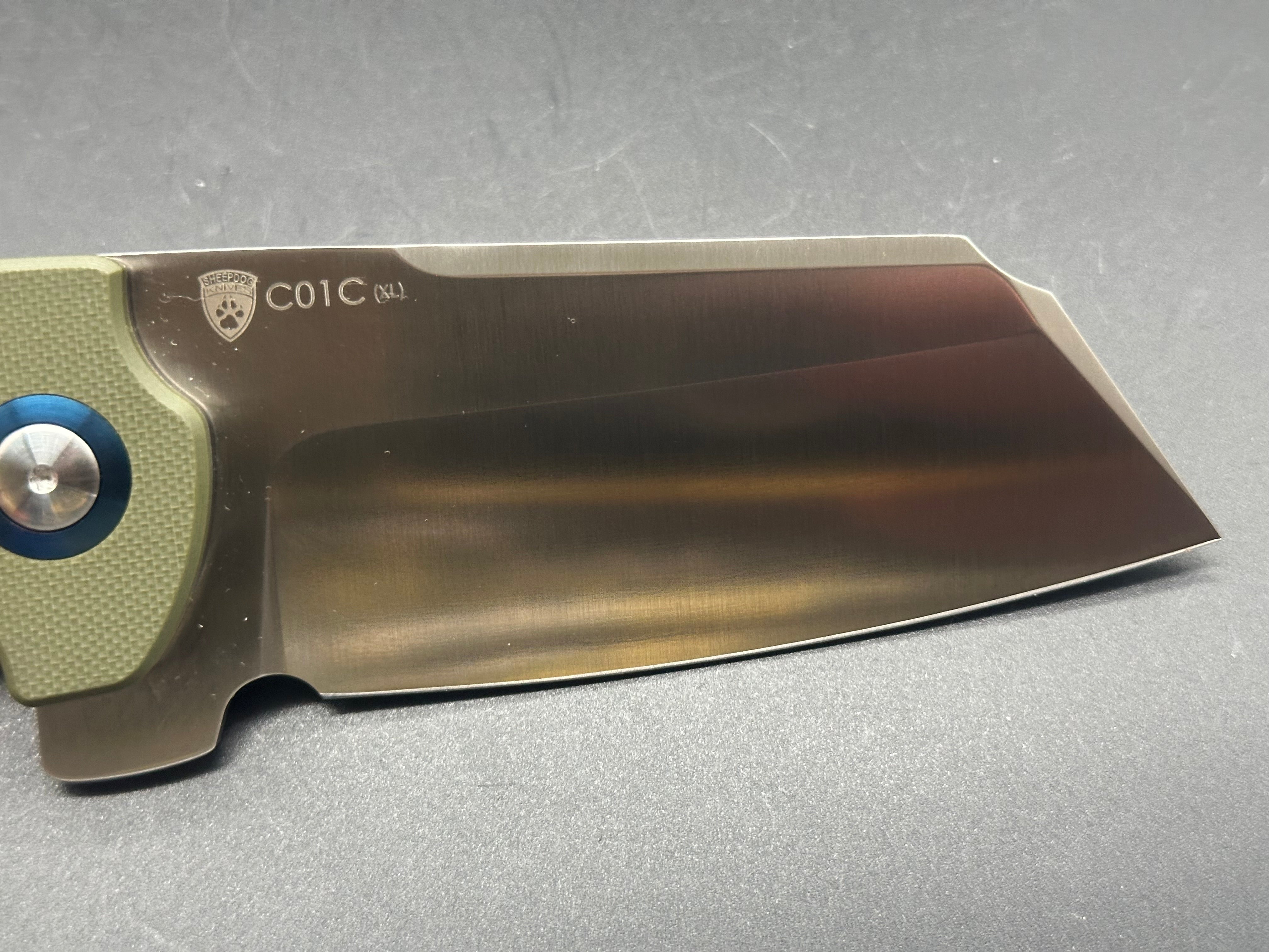 KIZER C01C XL Sheepdog Flipper Knife - OD Green G10 Handle, 154CM Blade - EDC, Outdoor Camping & Tactical Use