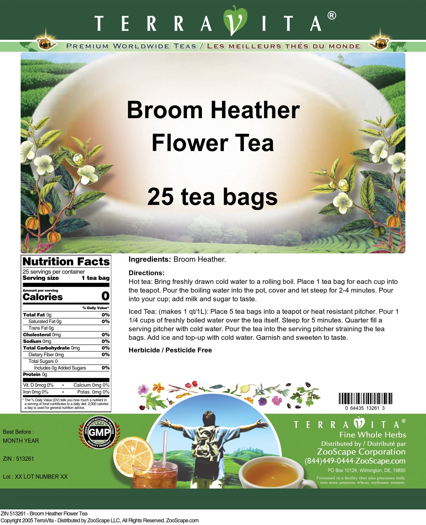 Organic Broom Heather Flower Tea - 25 Tea Bags | Herbal Infusion for Relaxation & Wellness | Perfect for Stress Relief, Evening Tea Time & Natural Detox