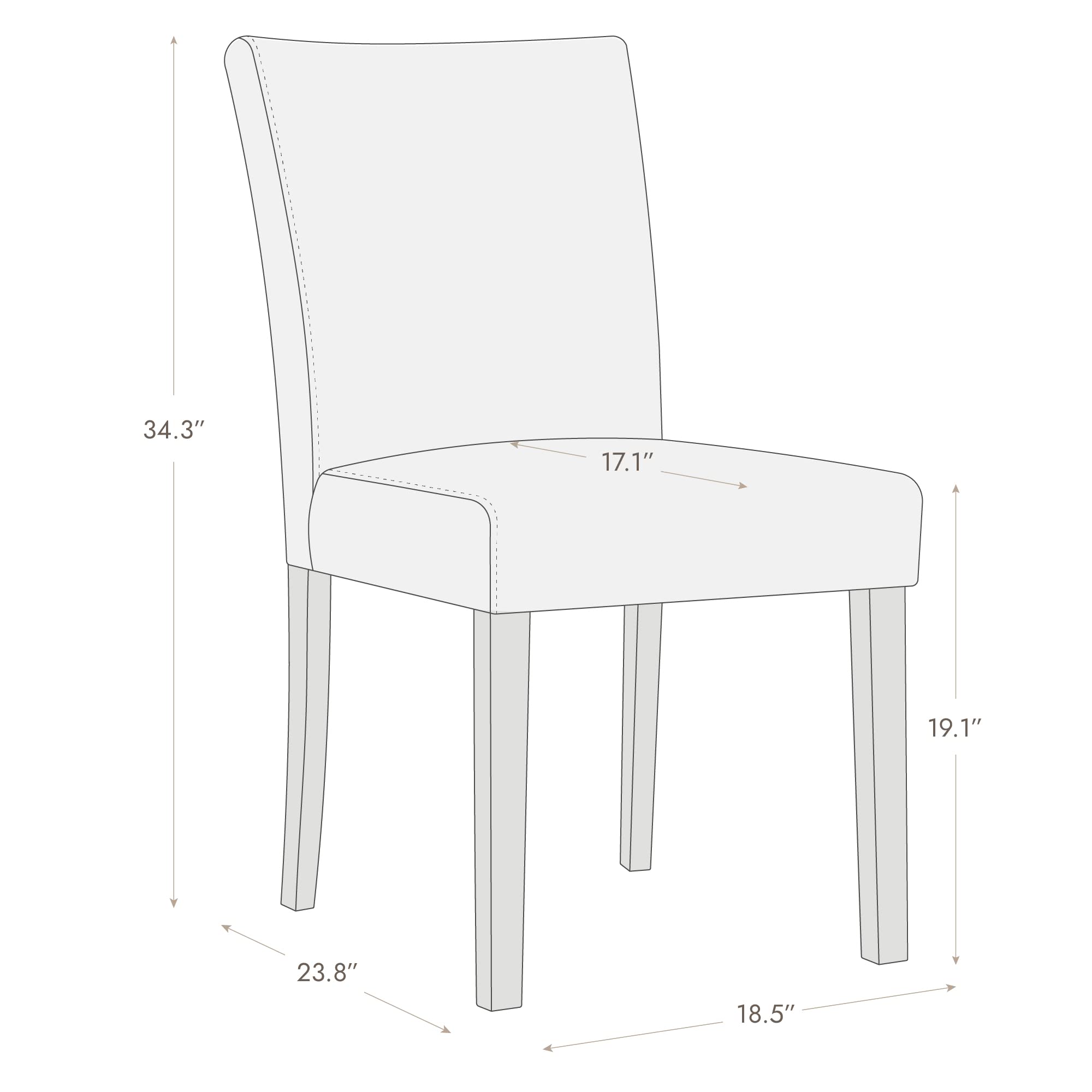 Watson & Whitely Low Back Upholstered Dining Chairs Set of 2 - Faux Leather Armless Kitchen Chairs with Solid Wood Legs, Blue - Perfect for Small Spaces & Modern Dining Rooms