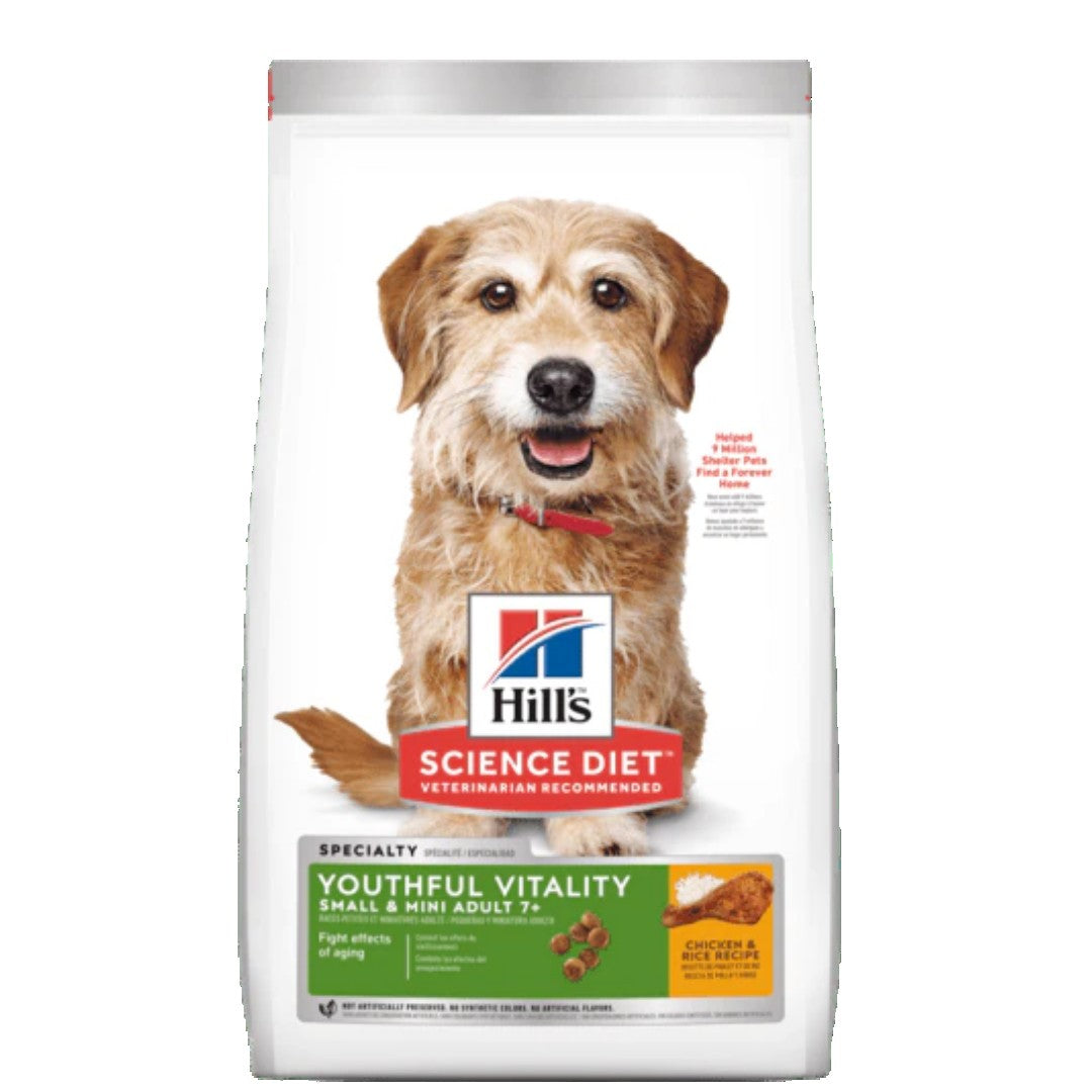 Hill's Science Diet Adult 7+ Youthful Vitality Small & Mini Dog Food - 1.64kg Bag | Senior Dog Nutrition for Small Breeds | Perfect for Aging Small Dogs' Joint & Brain Health