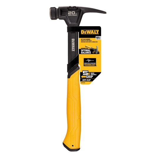 DeWalt Rip Claw Steel Hammer - 16 oz Framing Hammer with Forged Steel Head & Shock-Absorbing Grip - Perfect for Construction, Carpentry, and DIY Projects
