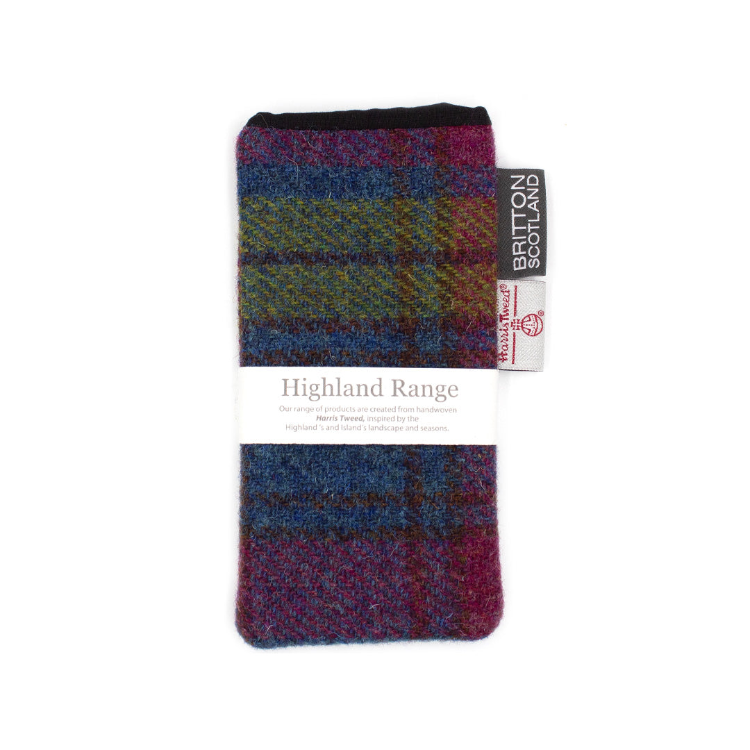 BRITTON Handmade Harris Tweed Glasses Case from Scotland - Premium Eyewear Protection for Travel & Daily Use