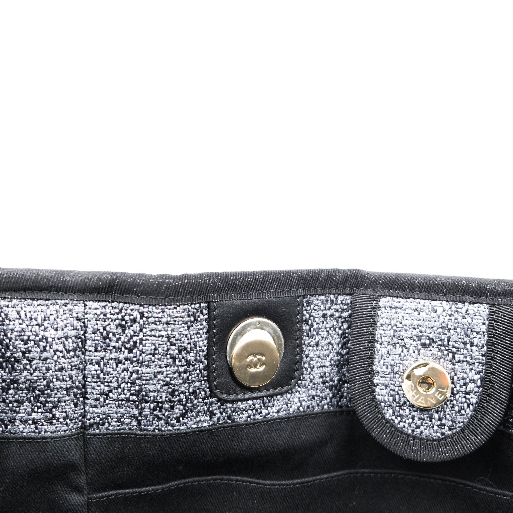 Chanel Canvas Deauville Medium Tote Bag in Charcoal Grey - Luxury Designer Handbag for Women, Perfect for Work, Travel & Everyday Use