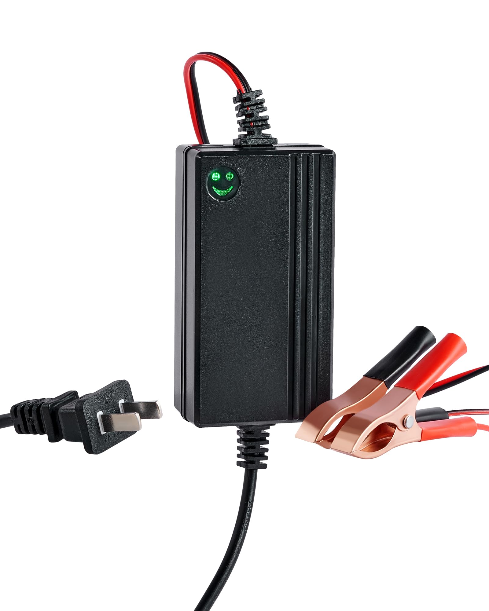Orion Motor Tech 12V Smart Battery Charger & Maintainer - 3-Stage Trickle Charger for Cars, Trucks, SUVs, RVs, Motorcycles, ATVs & Boats - with Power Indicator - Ideal for Winter Storage & Vehicle Maintenance