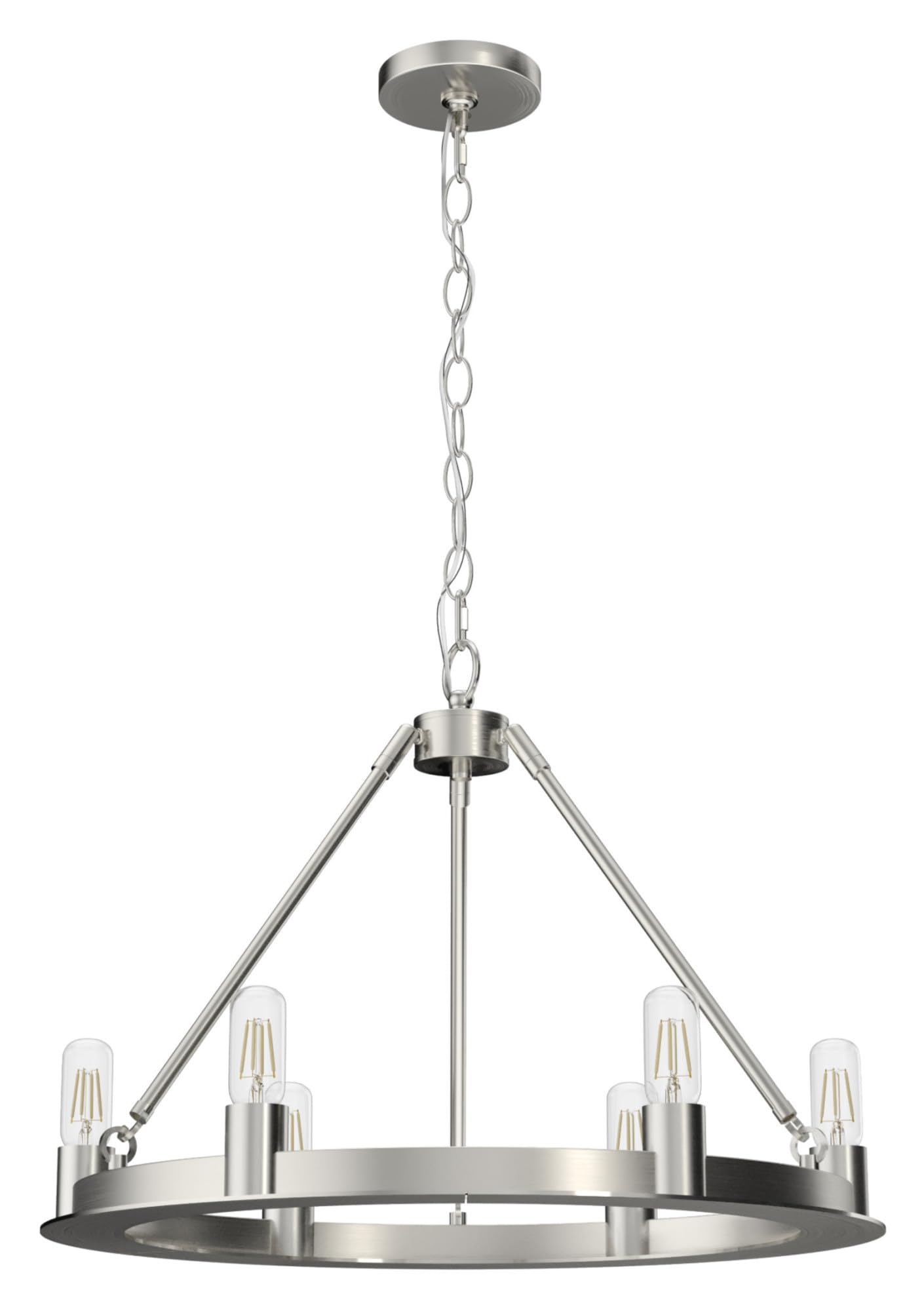 Hunter Fan Company 19033 Saddlewood Chandelier - Natural Iron Finish, 5-Light Ceiling Fixture with Clear Glass Shades - Perfect for Farmhouse, Rustic & Traditional Dining Room Lighting