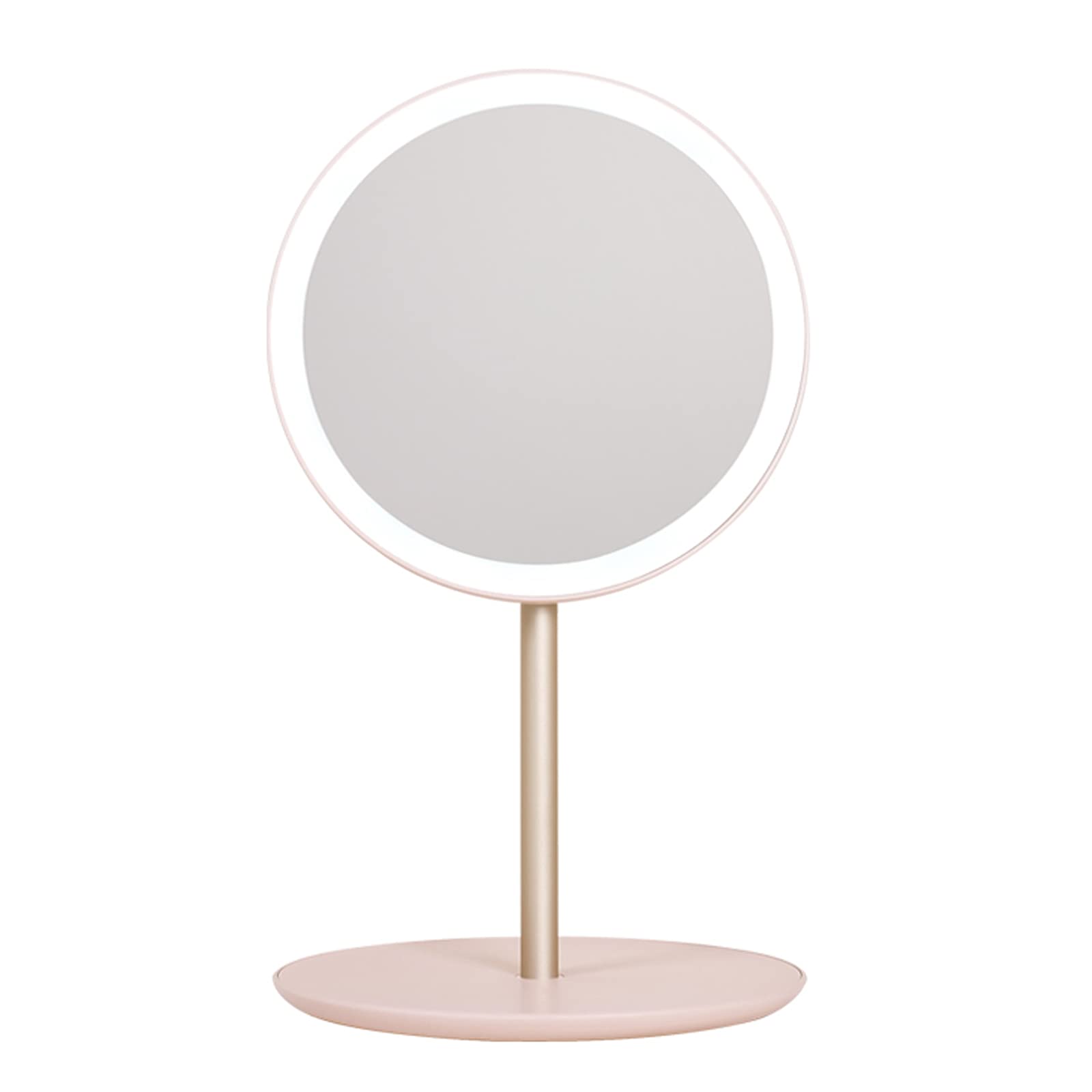LED Makeup Mirror with Lights - Rechargeable Folding Travel Vanity Mirror, Portable Compact Illuminated Mirror for Makeup, Desktop & Travel (Pink) | Perfect for Home, Bathroom, Dorm & On-the-Go Touchups