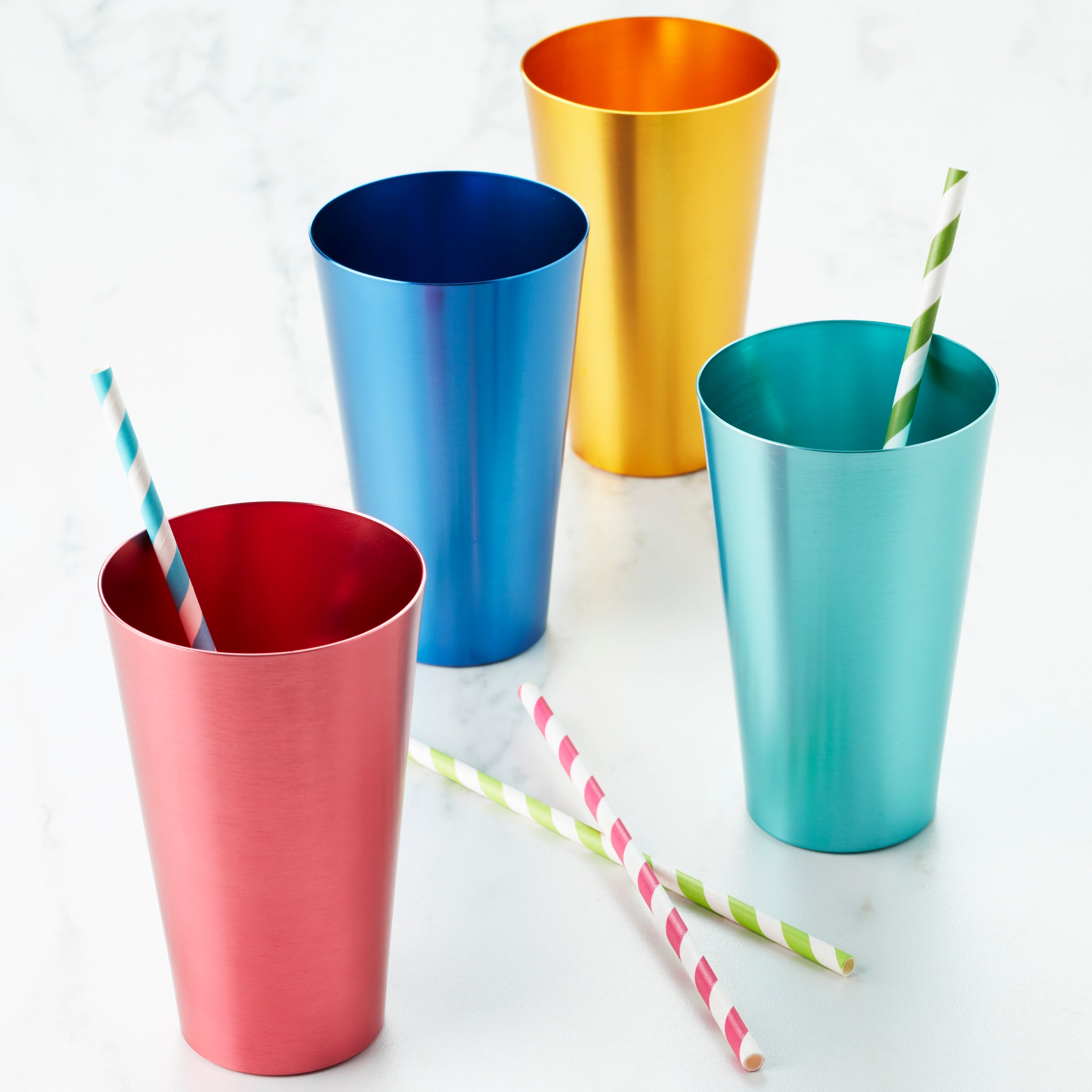 Vibrant Multicolor All-Purpose Drinking Cups - Set of 4 for Parties, Picnics & Everyday Use