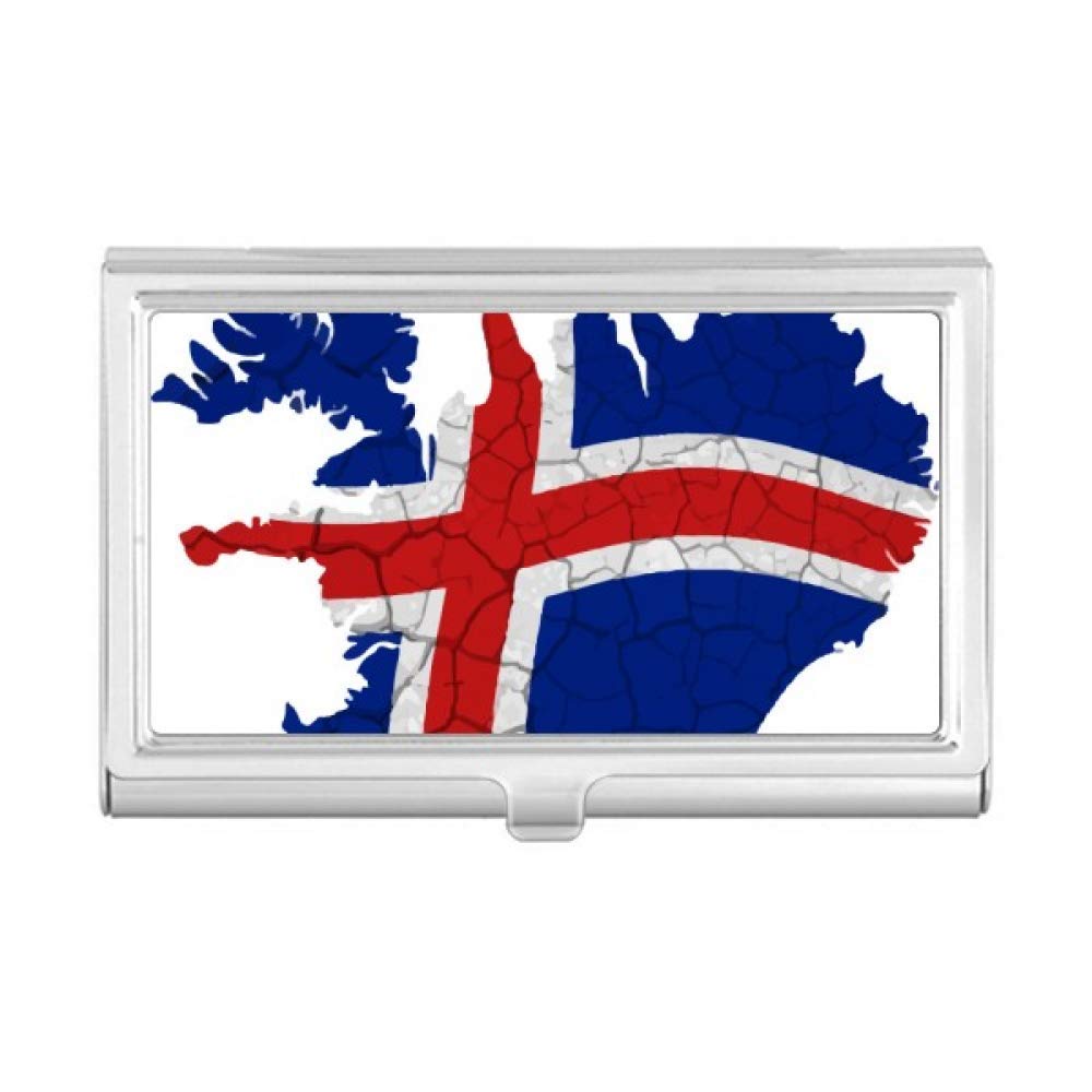 Iceland Abstract Flag Pattern Business Card Holder - Stylish Leather Wallet Case for Men & Women - Perfect for Office, Meetings & Networking Events