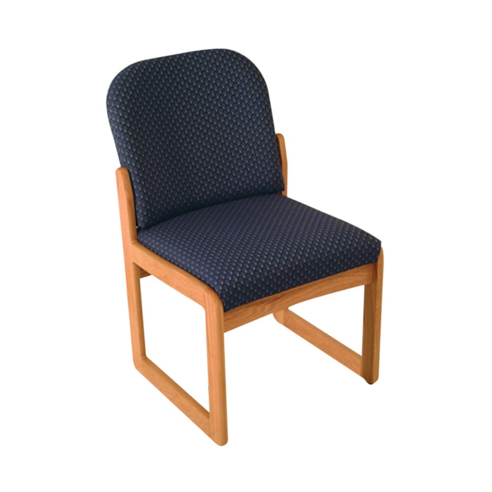 Dakota Prairie Wooden Mallet Armless Guest Chair with Mahogany Finish - Watercolor Earth Design for Home Office, Living Room, and Dining Room Decor