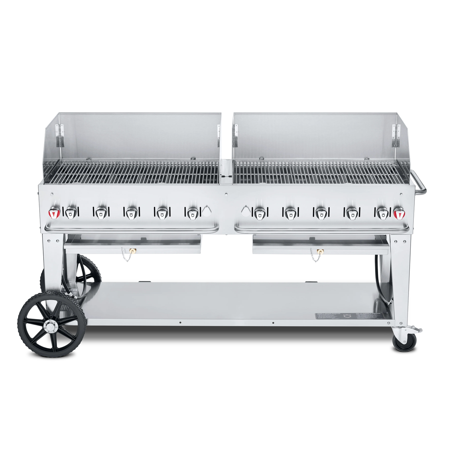 Crown Verity CV MCB 72NG 70 Mobile Outdoor BBQ Charbroiler - Natural Gas Grill for Backyard, Tailgating & Commercial Use