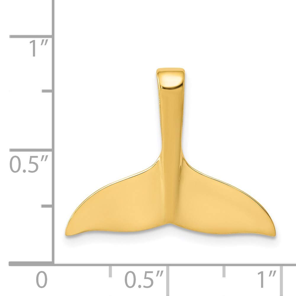 14k Yellow Gold Whale Tail Slide Pendant for Necklace - Elegant Jewelry Gift