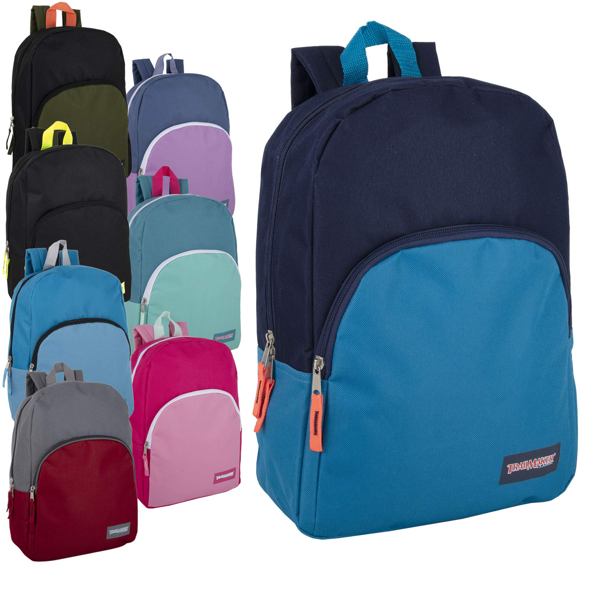 24 Pack Bulk Kids Backpacks 15 Inch - Padded Shoulder Straps, Durable School Backpacks for Boys & Girls - Perfect for School, Travel, Daycare & Outdoor Adventures