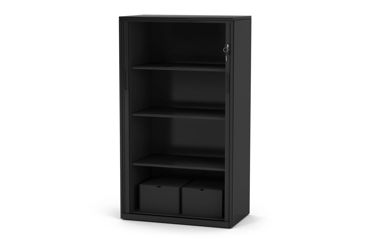 Tambour Sliding Door Storage Cabinet - Metal Closet Organizer [1325H x 900W] - Perfect for Bedroom, Office, or Garage Storage Solutions