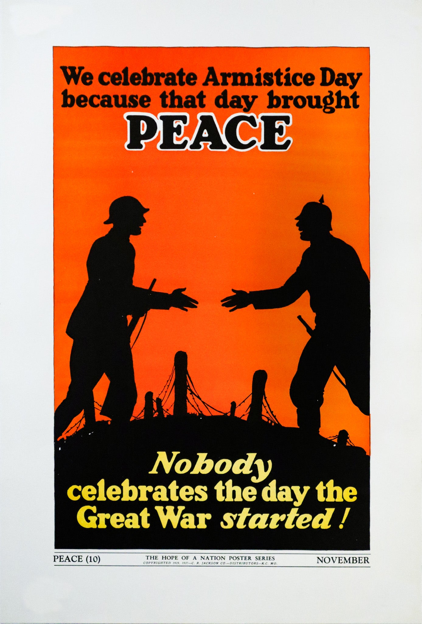 1937 American Hope of a Nation Poster Series - Vintage Peace Poster from The Great War Era | Home Decor, Office Wall Art, History Classroom Display