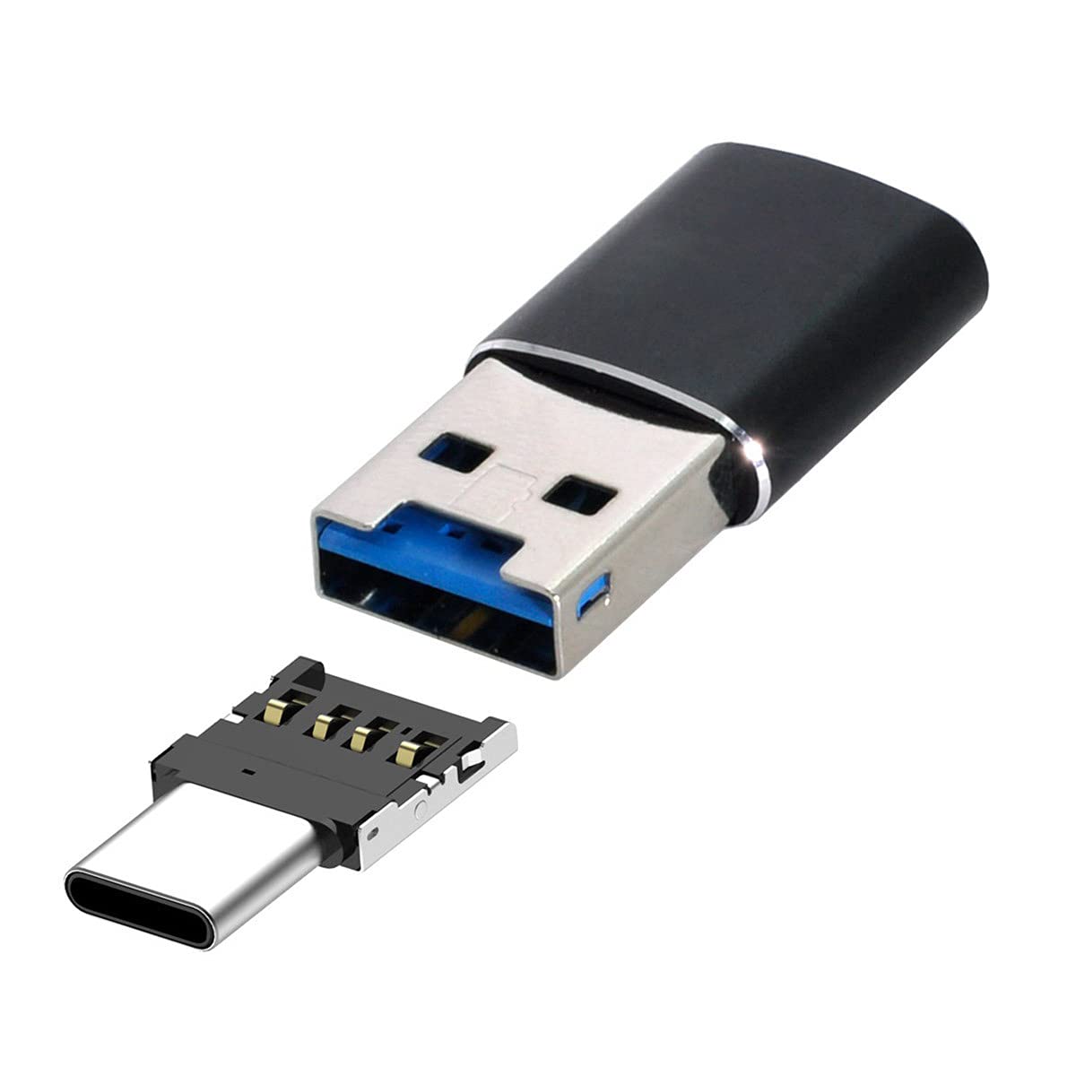 Cablecc USB 3.0 to Micro SD/SDXC/TF Card Reader with USB-C OTG Adapter - High Speed Data Transfer for Smartphones, Tablets, Laptops & Cameras | Perfect for Travel, Photography & File Backup