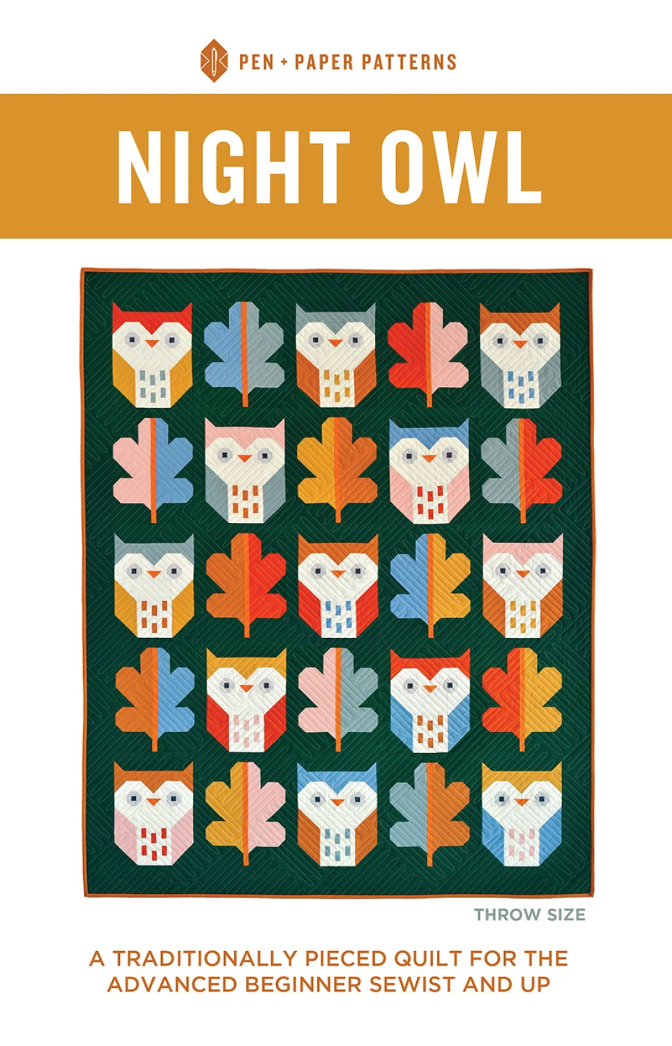 Night Owl Quilt Pattern - Handmade Owl Design Quilting Kit for DIY Bedding & Home Decor - Perfect for Nursery, Baby Shower Gifts & Cozy Home Projects
