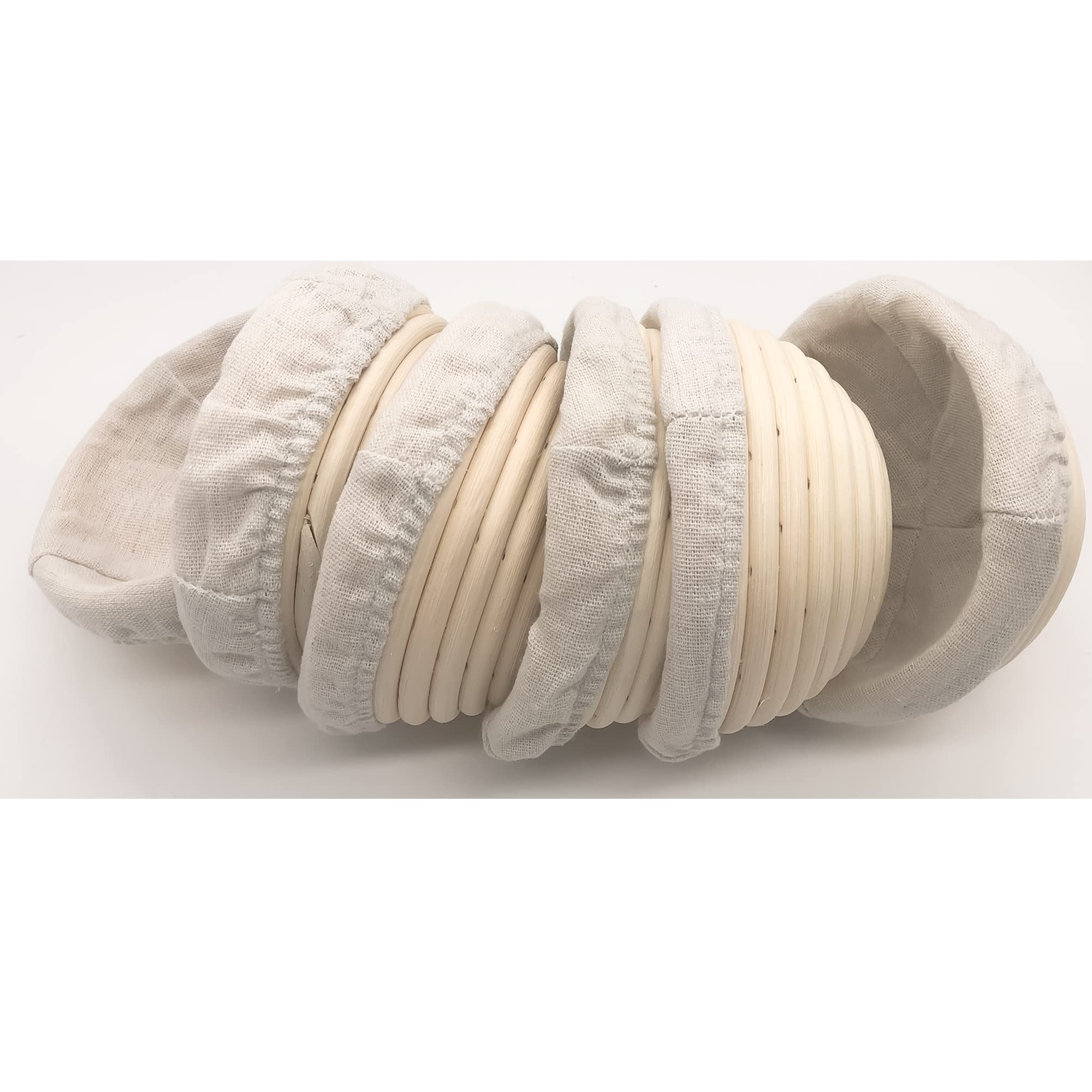 6-Piece Natural Rattan Brotform Banneton Proofing Basket Set - 5 Inch Round Bread Baking Basket for Sourdough, Artisan Bread & Homemade Dough (Perfect for Bread Making, Kitchen Baking & Gift Giving)