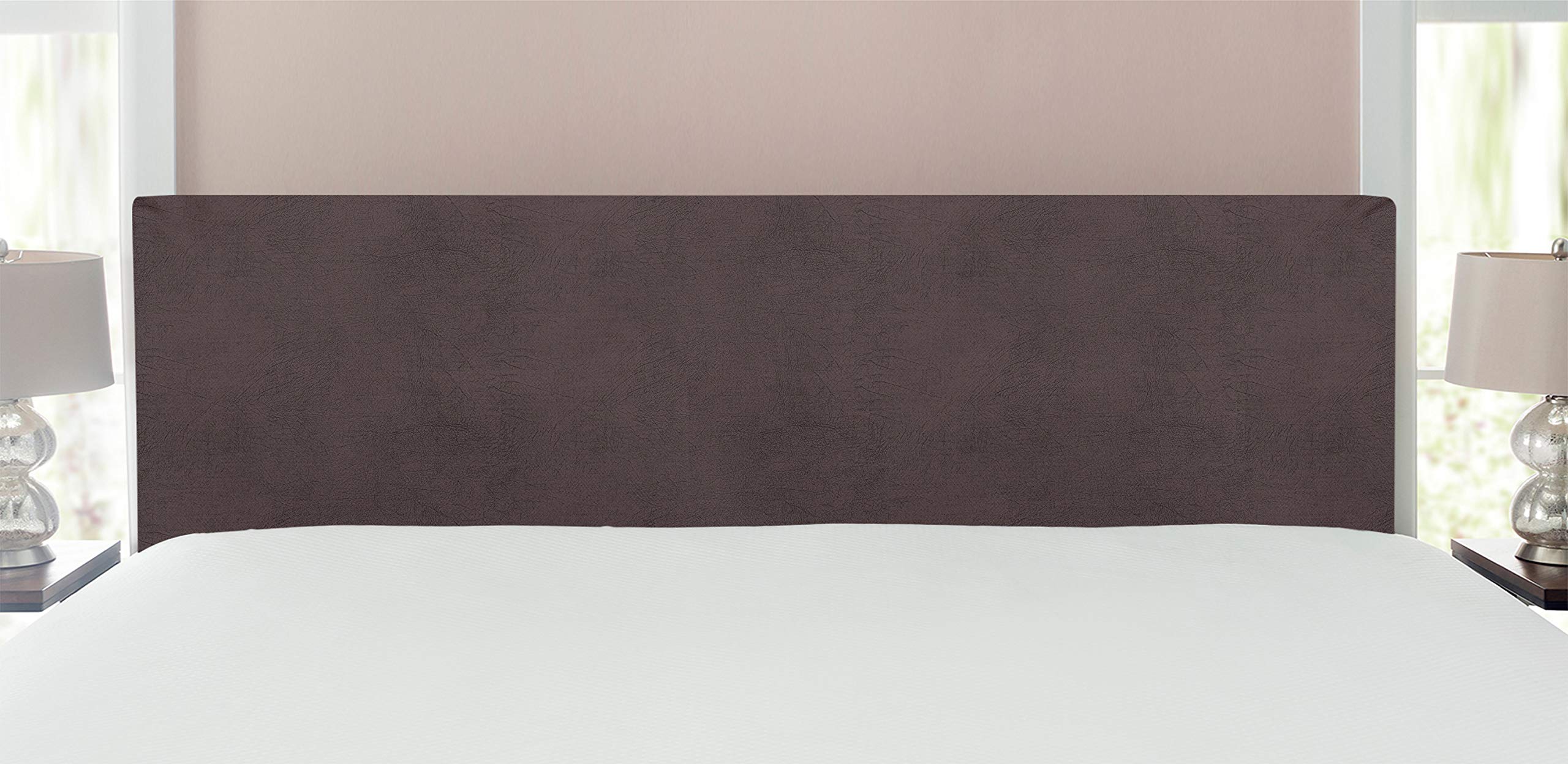 Ambesonne Faux Suede Headboard - Digitally Printed Weathered Texture Upholstered Metal Bed Headboard with Memory Foam | Dark Taupe King Size | Perfect for Dorm, Bedroom & Home Decor Accent Furniture
