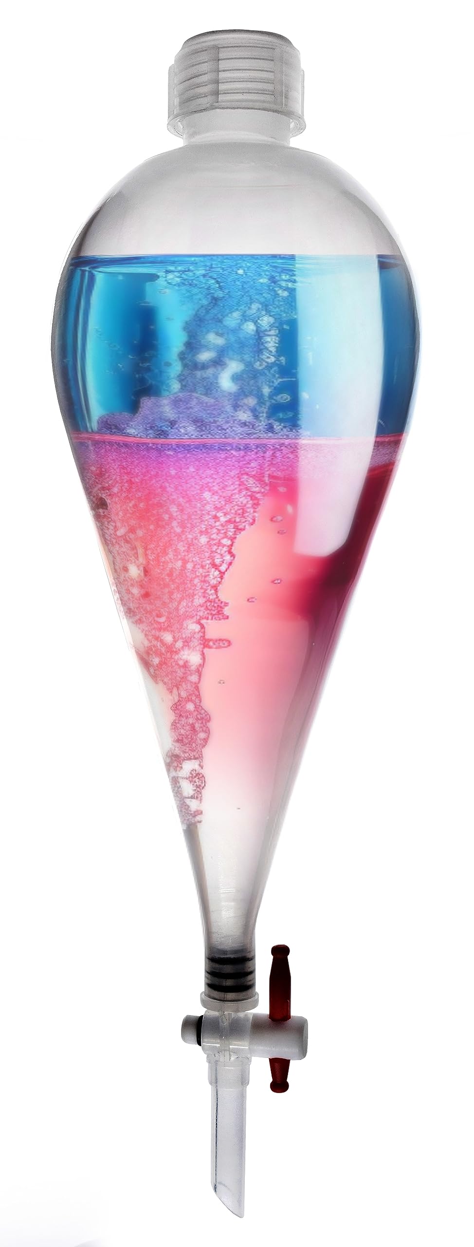 EISCO 500mL Polypropylene Separatory Funnel with PP Stopcock & PTFE Plug - Leak-Proof Screw Cap - Ungraduated Separation Funnel for Chemistry Labs & Liquid Extraction - Ideal for Organic Solvents, Essential Oils & Chemical Experiments
