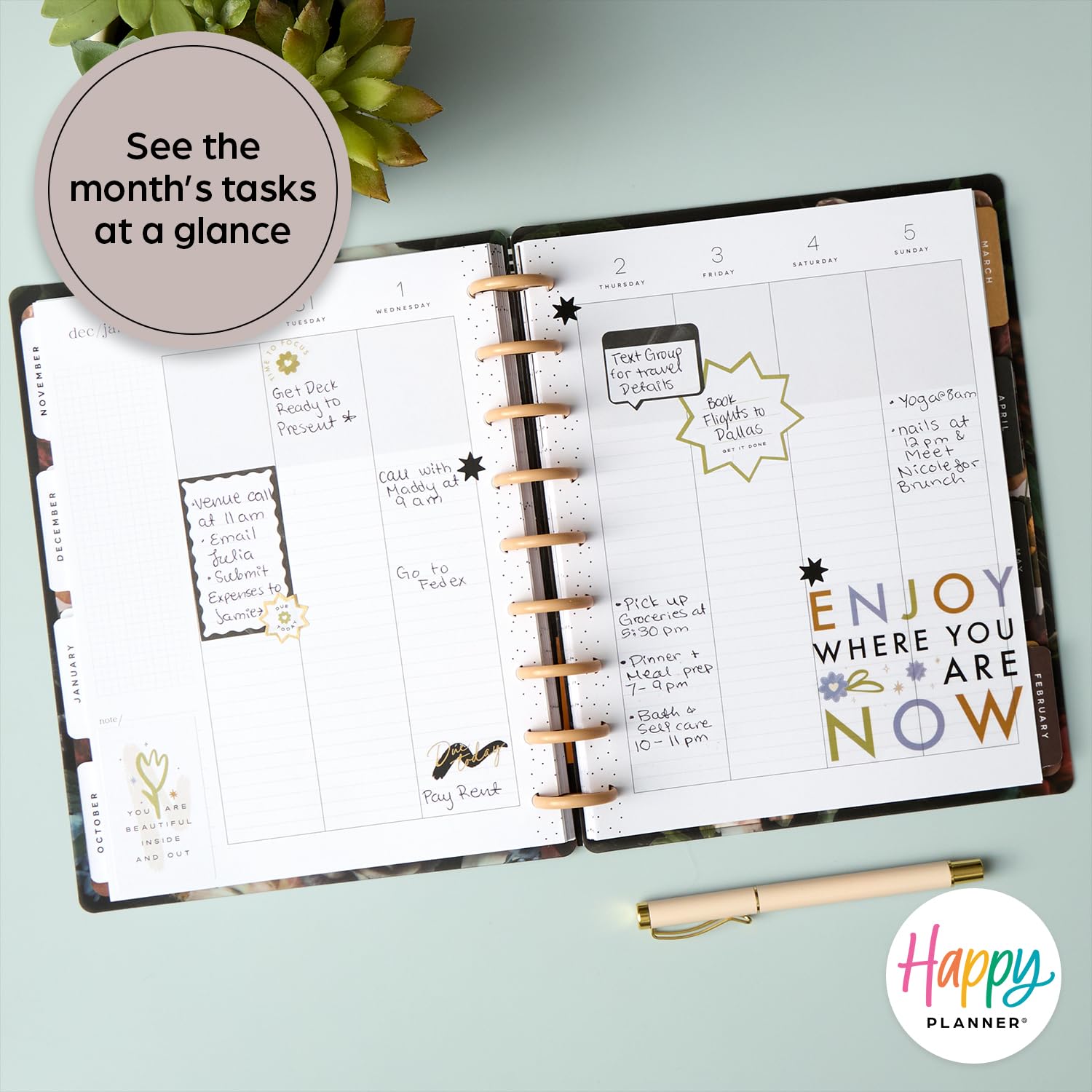 Happy Planner Disc-Bound 12-Month Academic Planner (July 2024–June 2025) - Classic Size 7