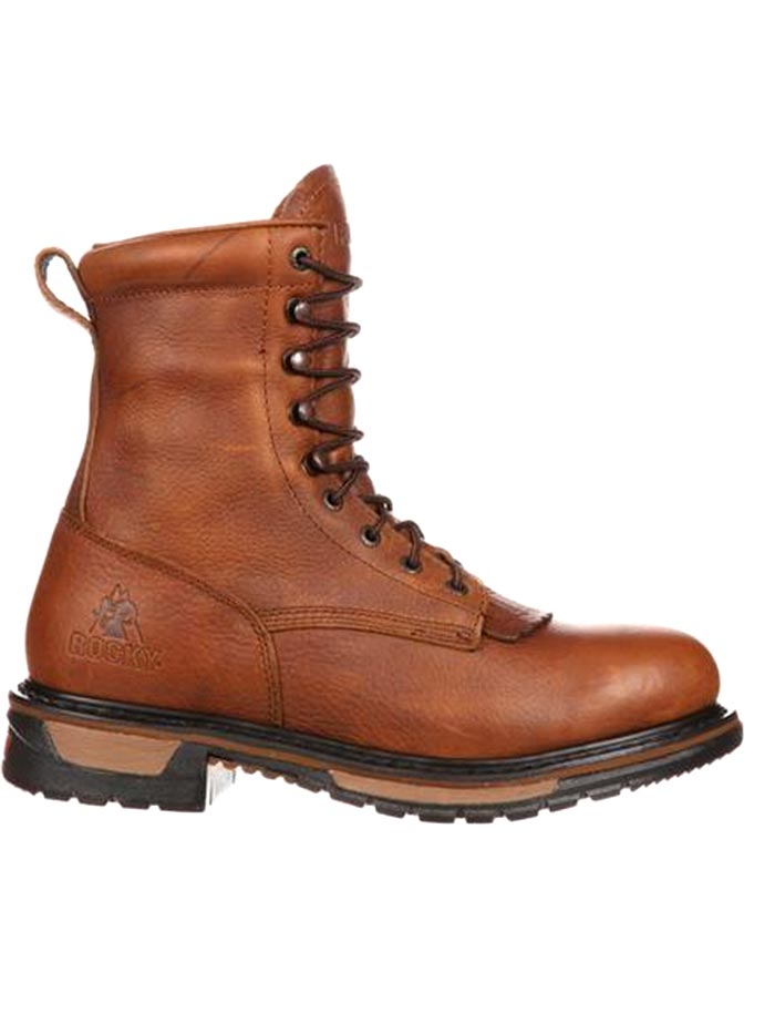 Rocky Men's Original Ride Lacer Waterproof Work Boots - Tan Pitstop - Durable Outdoor Hiking & Construction Boots for All-Day Comfort