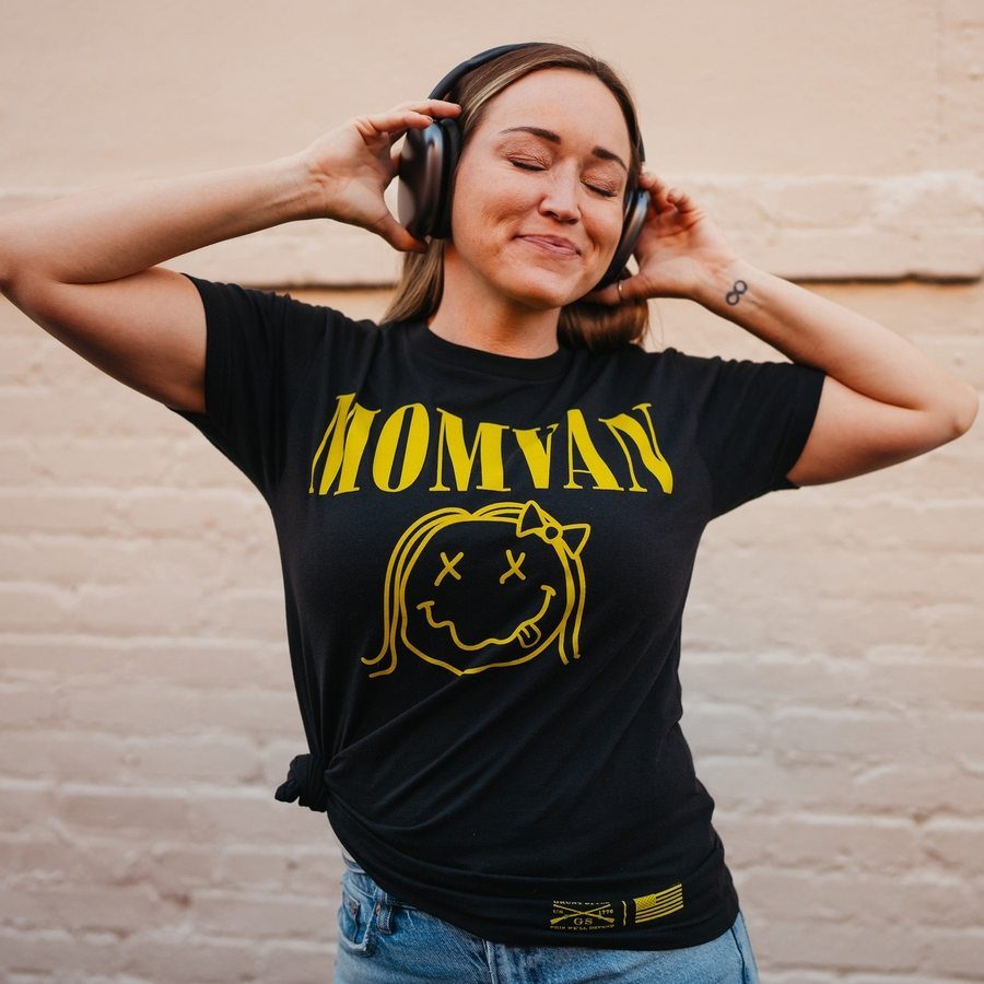 Women's MomVan Boyfriend Fit T-Shirt - Black | Comfortable & Stylish Casual Wear for Everyday Outings & Relaxing at Home