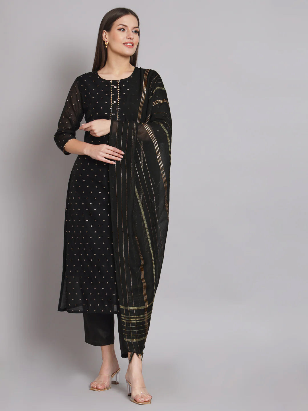 Trendy Black Embroidered Pant Suit for Kids - Stylish Elementary School Outfit for Parties & Special Occasions