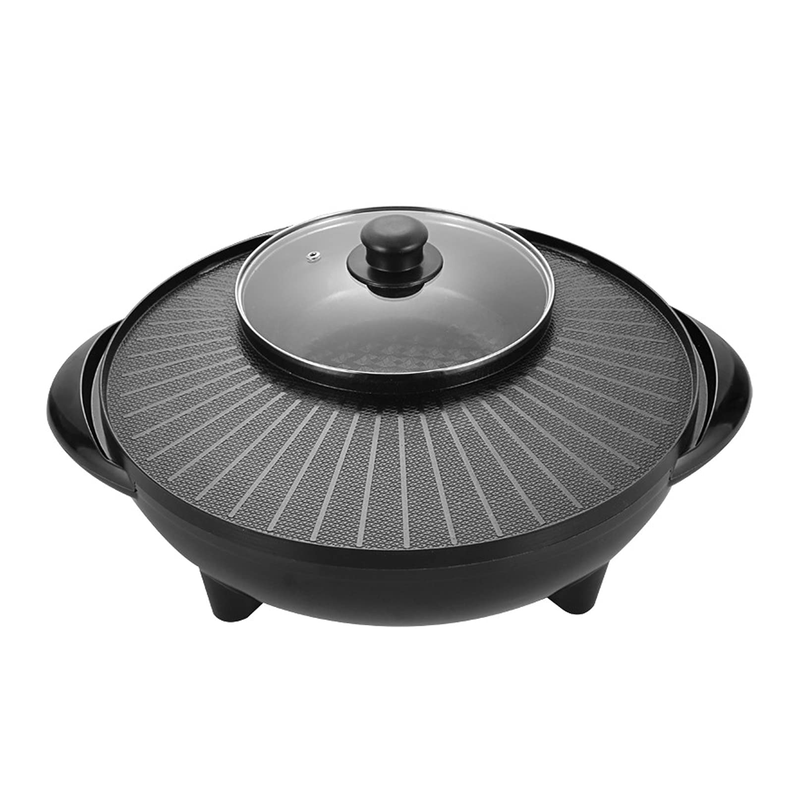 2-in-1 Electric Hot Pot & BBQ Grill - Portable Nonstick Tabletop Grill with Adjustable Temperature for Indoor/Outdoor Cooking - Perfect for Camping, Dorm Rooms & Family Gatherings
