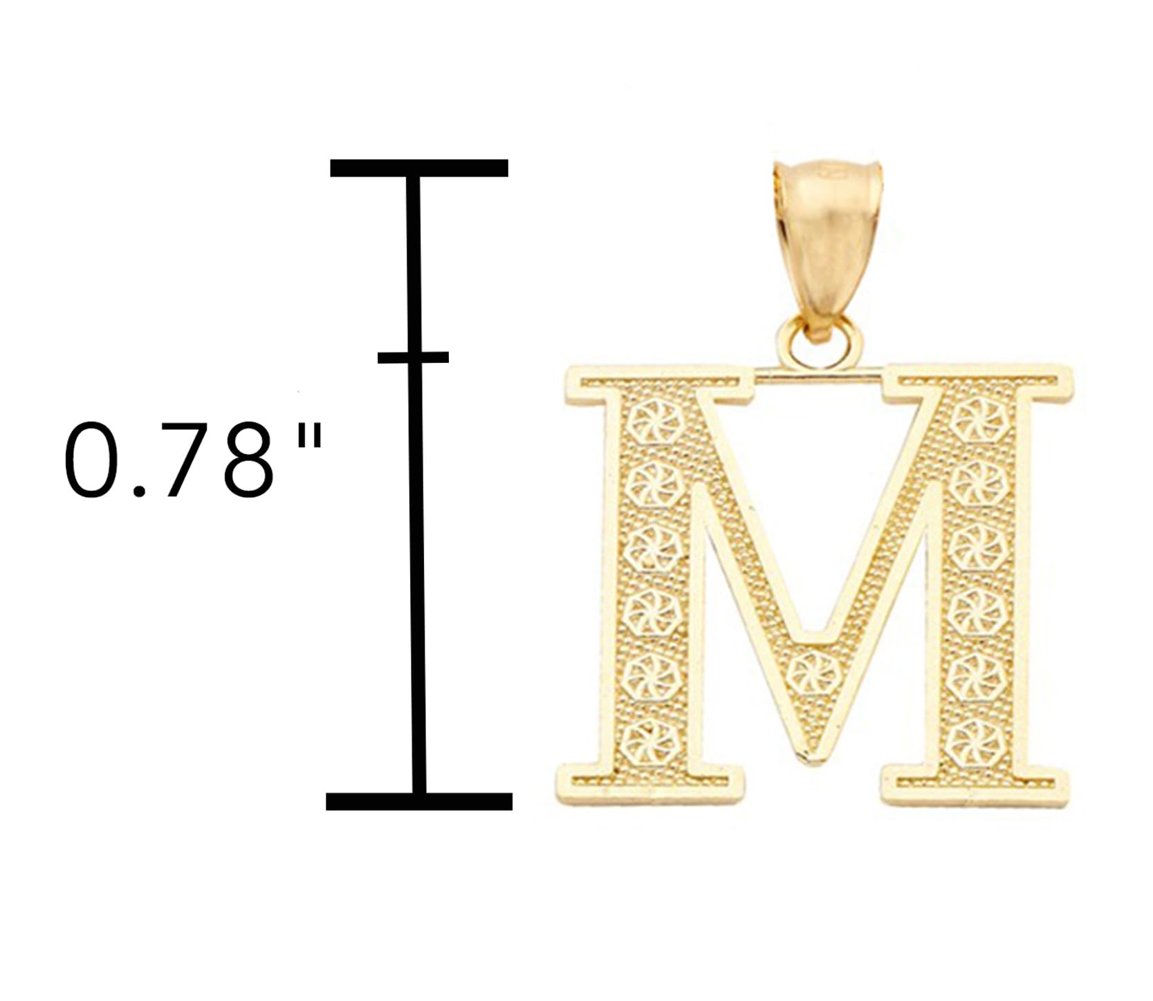 10K Yellow Gold Diamond-Cut A to Z Alphabet Initial Letter Charm Necklace Pendant - Personalized Name Jewelry for Women, Girls | Perfect Gift for Birthday, Anniversary, Graduation | Small Size Elegant Layering Necklace