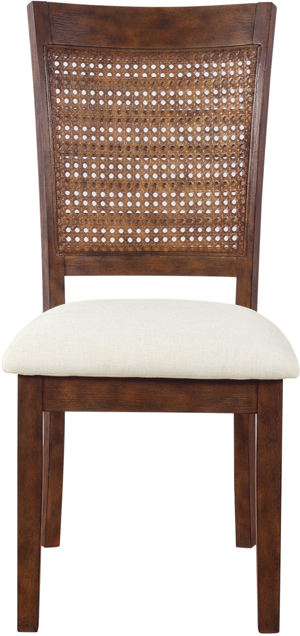 Office Star Walden Cane Back Dining Chairs - Set of 2, Natural Rattan Weave, Comfortable Upholstered Seat - Perfect for Dining Room, Kitchen, or Home Office