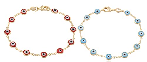 Light Blue & Red