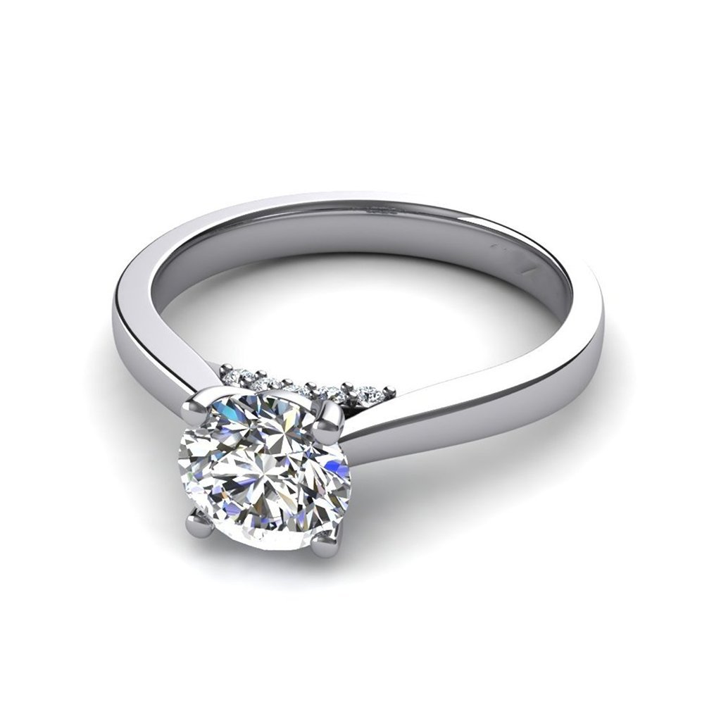 14K White Gold 2 Carat Round Cut Solitaire Simulated Diamond Engagement Ring for Women - Perfect for Proposals, Anniversaries & Romantic Gifts