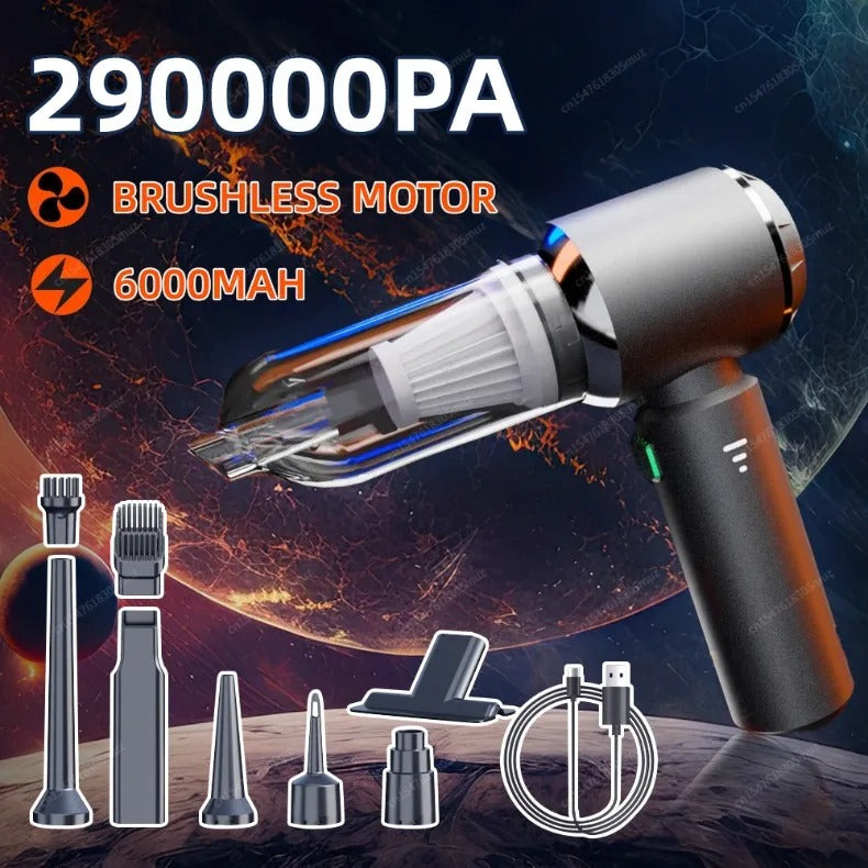 ANYCO Anymob 2-in-1 Mini Handheld Vacuum Cleaner - Portable Cordless Car & Home Vacuum for Pet Hair, Dust, Crumbs - Compact Grey Cleaning Tool for Cars, Sofas, Desks & Small Spaces