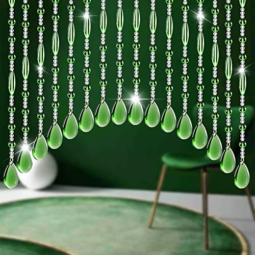 35/45 Strings Arched Crystal Bead Curtain - Elegant Room Divider for Living Room, Bedroom, Doorway - Boho Chic Home Decor for Entrance, Window, and Partition - Perfect for Bohemian, Vintage, and Modern Interior Design