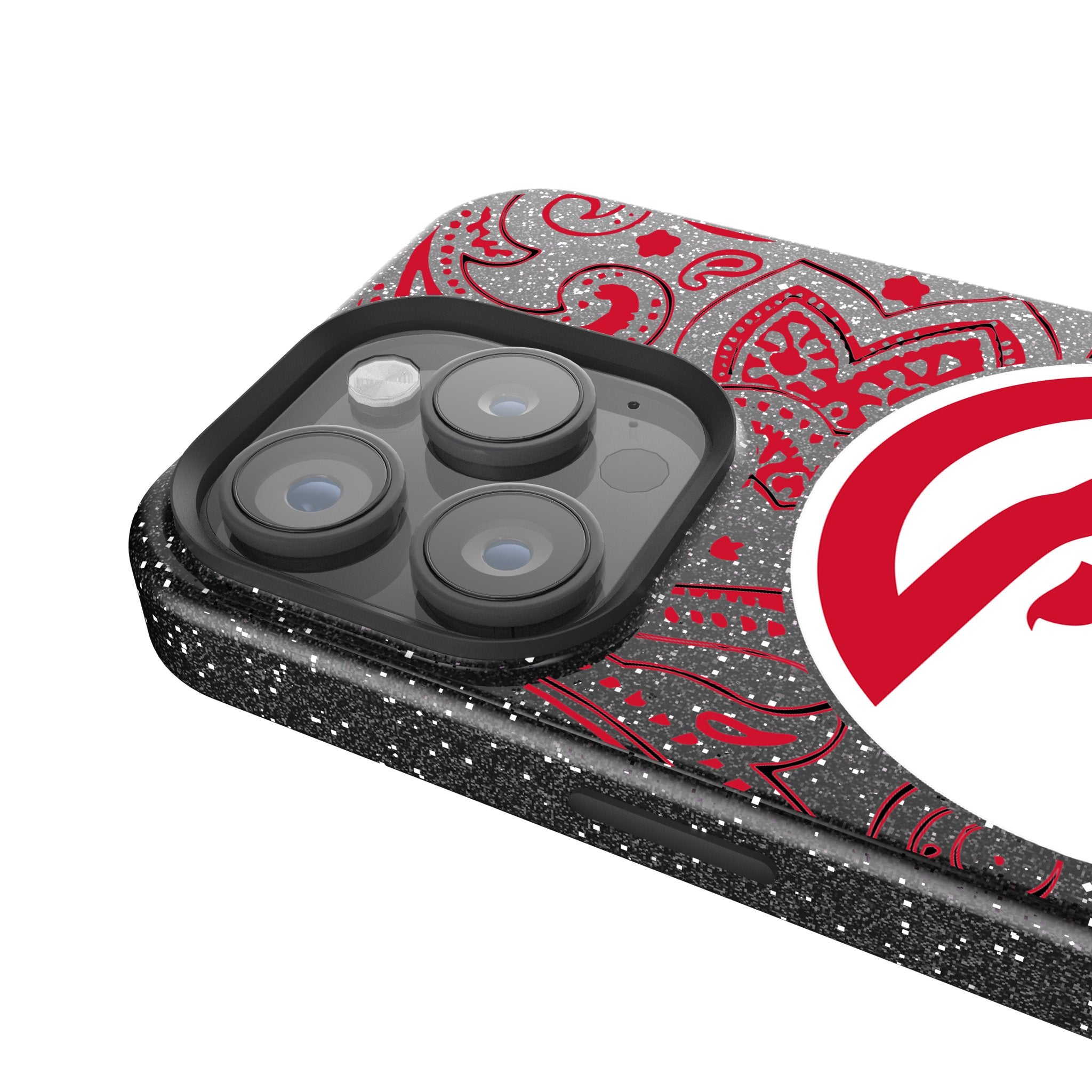 Atlanta Hawks Paisley Bling Phone Case - Stylish Glitter Design for iPhone & Samsung - Perfect for Basketball Fans & Game Days