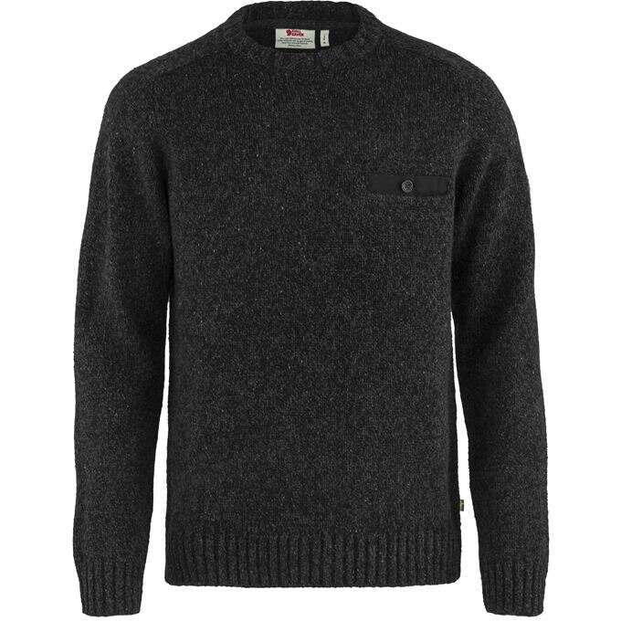 Fjallraven Lada Round Neck Sweater for Men - Warm Wool Knit Pullover - Casual Winter Clothing for Outdoor & Office Wear