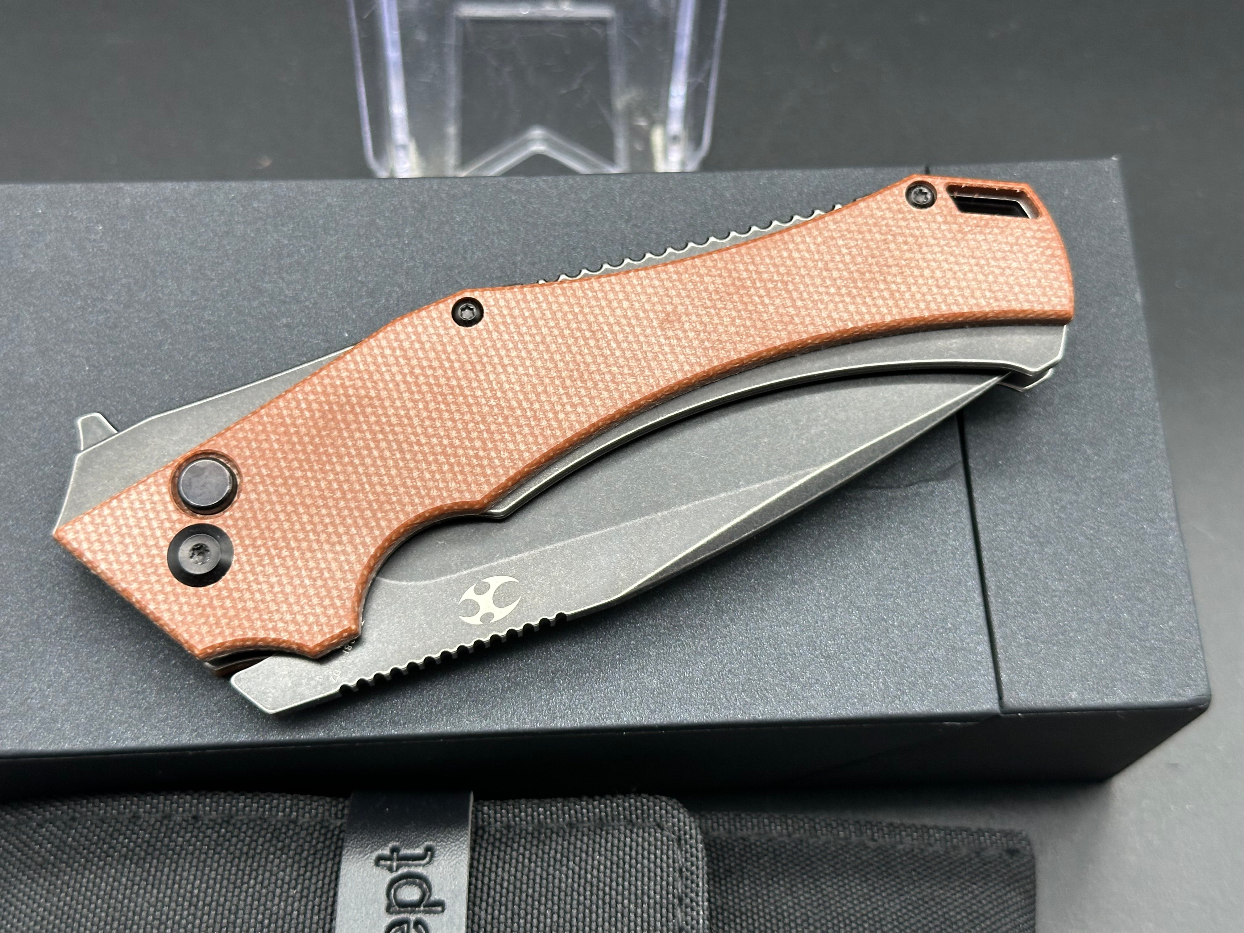 Kansept Hellx Drop Point Folding Knife - 3.6