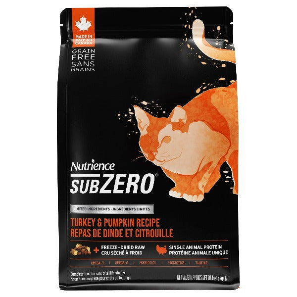 Nutrience SubZero Turkey & Pumpkin Limited Ingredient Dry Cat Food - Grain-Free, High-Protein Formula for Sensitive Stomachs - Perfect for Indoor Cats & Allergies Relief
