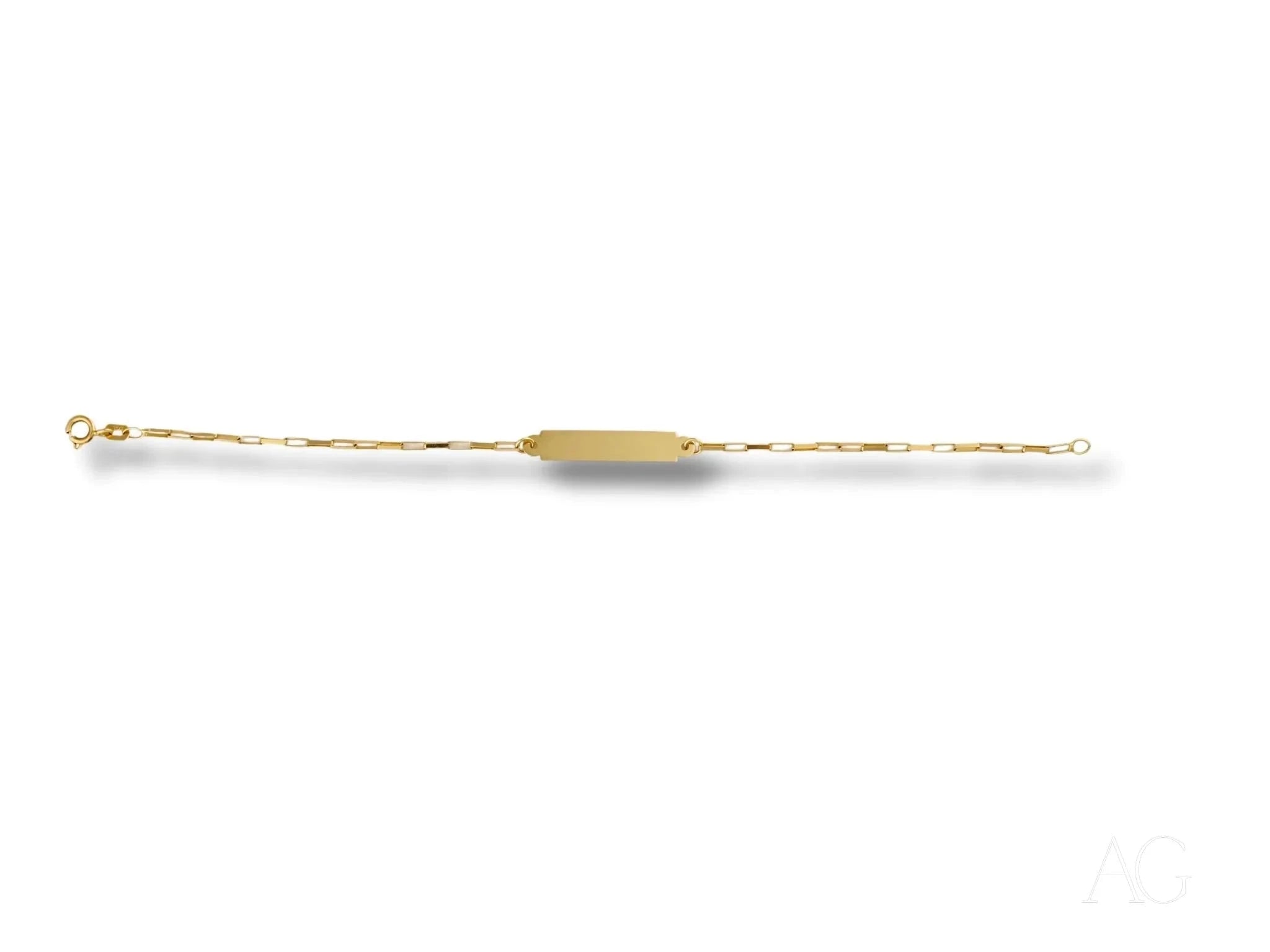 Elegant Solid 18K Gold Kids Bracelet with Custom ID Engraving - Perfect Gift for Birthdays, Christenings & Special Occasions