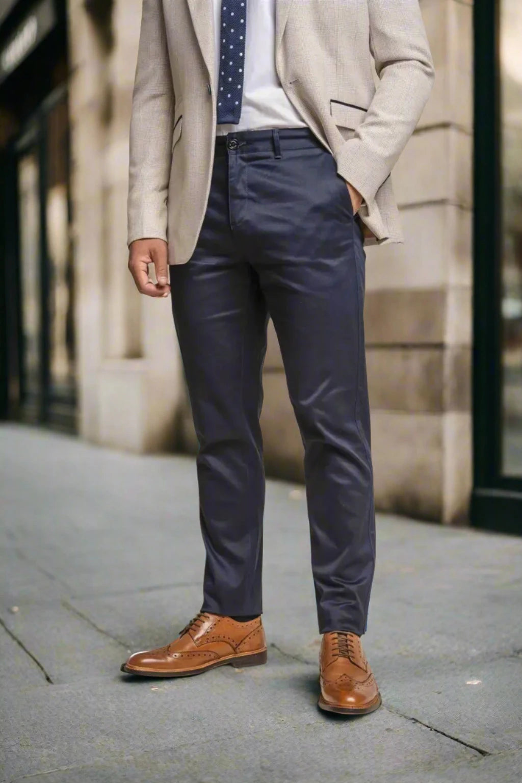 Cavani Men's Dakota Chino Pants - Classic Slim Fit Stretch Comfort Casual Trousers for Work, Office & Everyday Wear