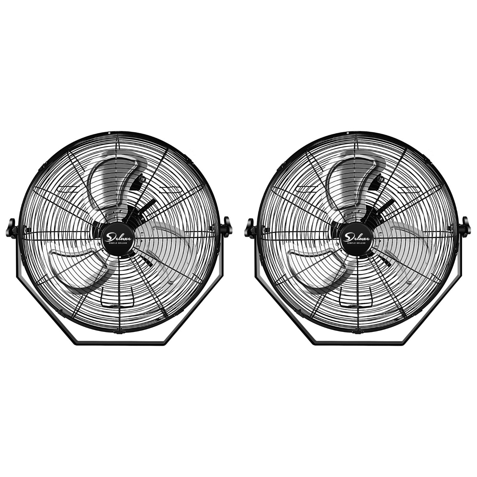 Simple Deluxe 18 Inch Industrial Wall Mount Fan - 3 Speed High Velocity Commercial Metal Ventilation Fan for Warehouse, Greenhouse, Workshop, Patio, Factory & Basement | Heavy Duty Cooling for Large Spaces & Hot Environments